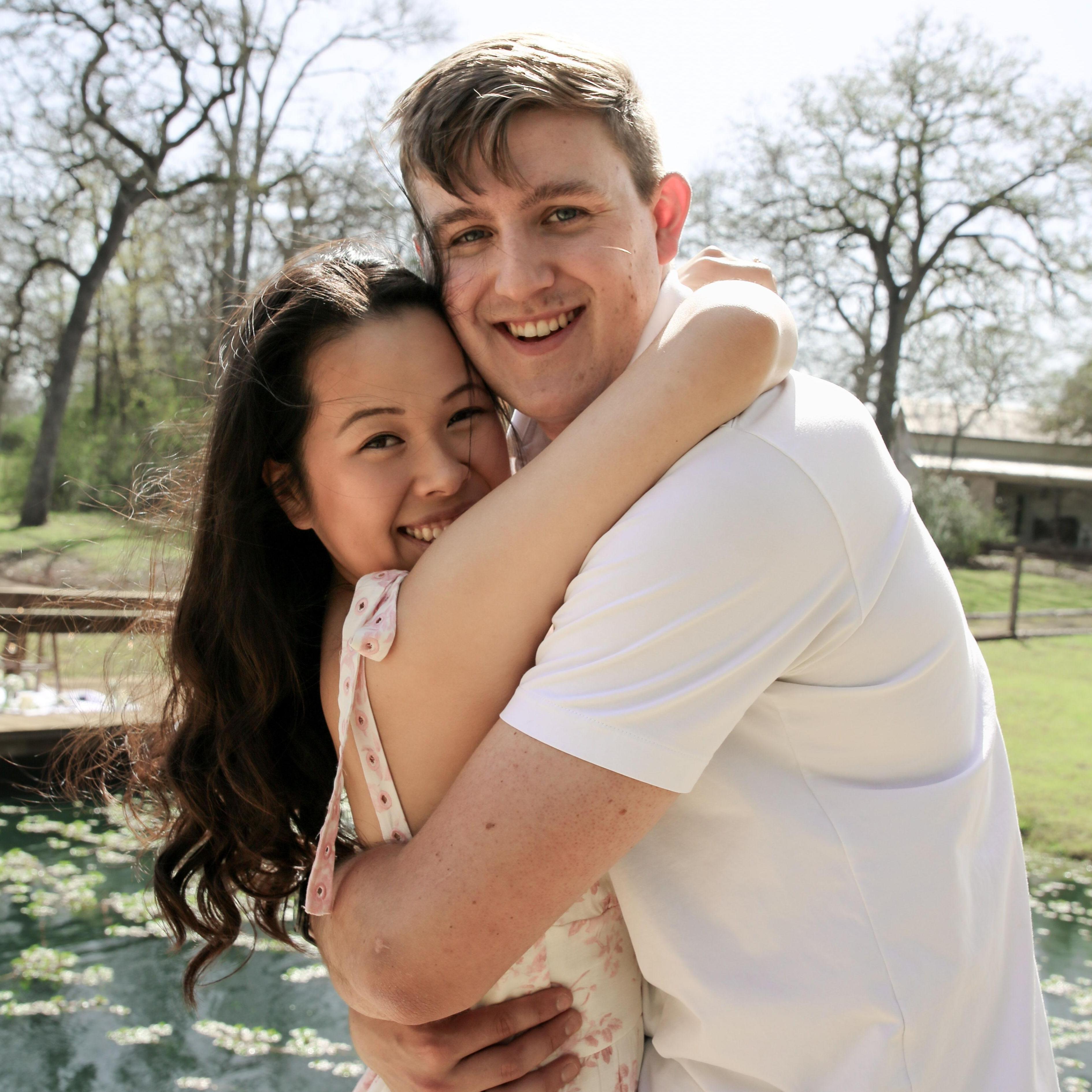 right after she said "yes!"