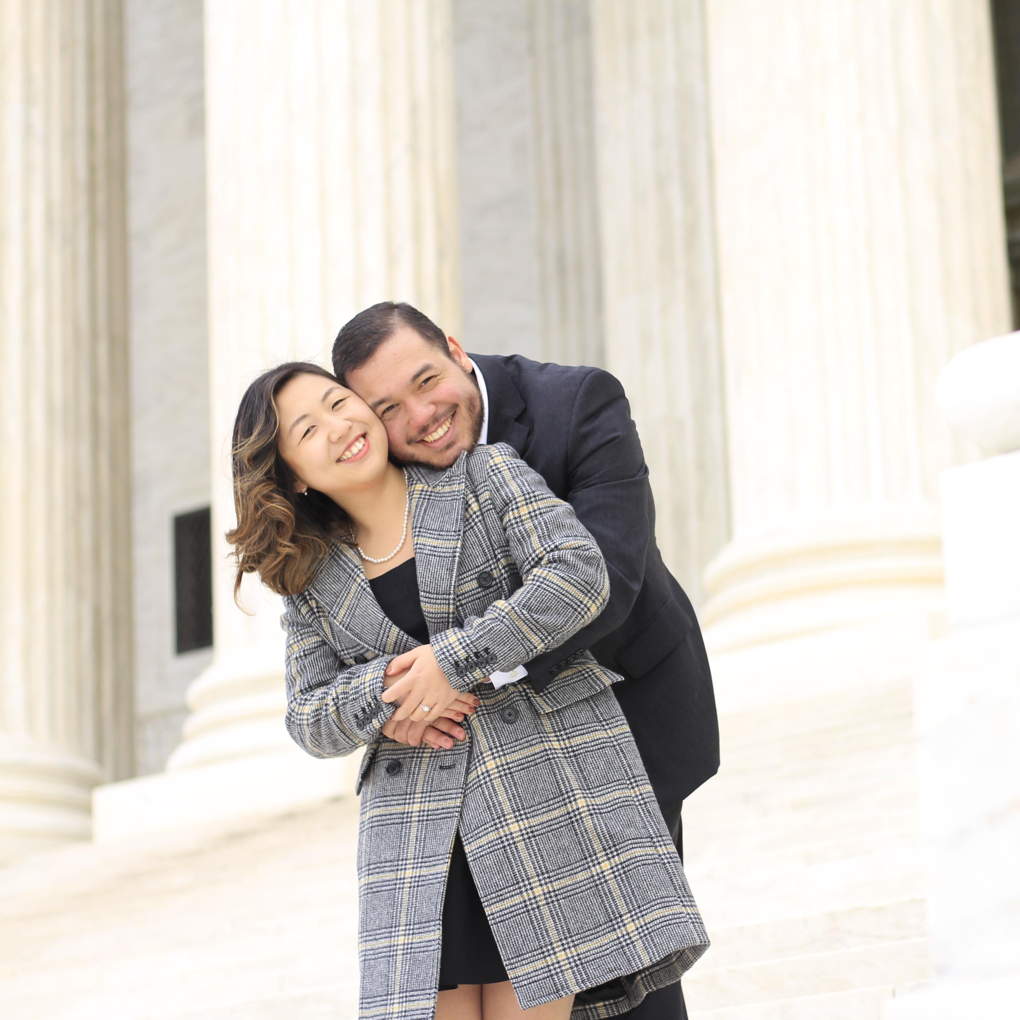 We lived in the nation's capital while Erick was getting his law degree in Georgetown. These are few photos from our political theme engagement photoshoot session. In front of Supreme Court.