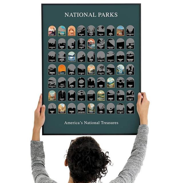 63 United States National Park Scratch Off Map, 12x16" National Parks Map Tracker, US National Park Checklist Poster, Hiking Gifts, National Parks Gifts, National Park Decor, Travel Map Scratch Off