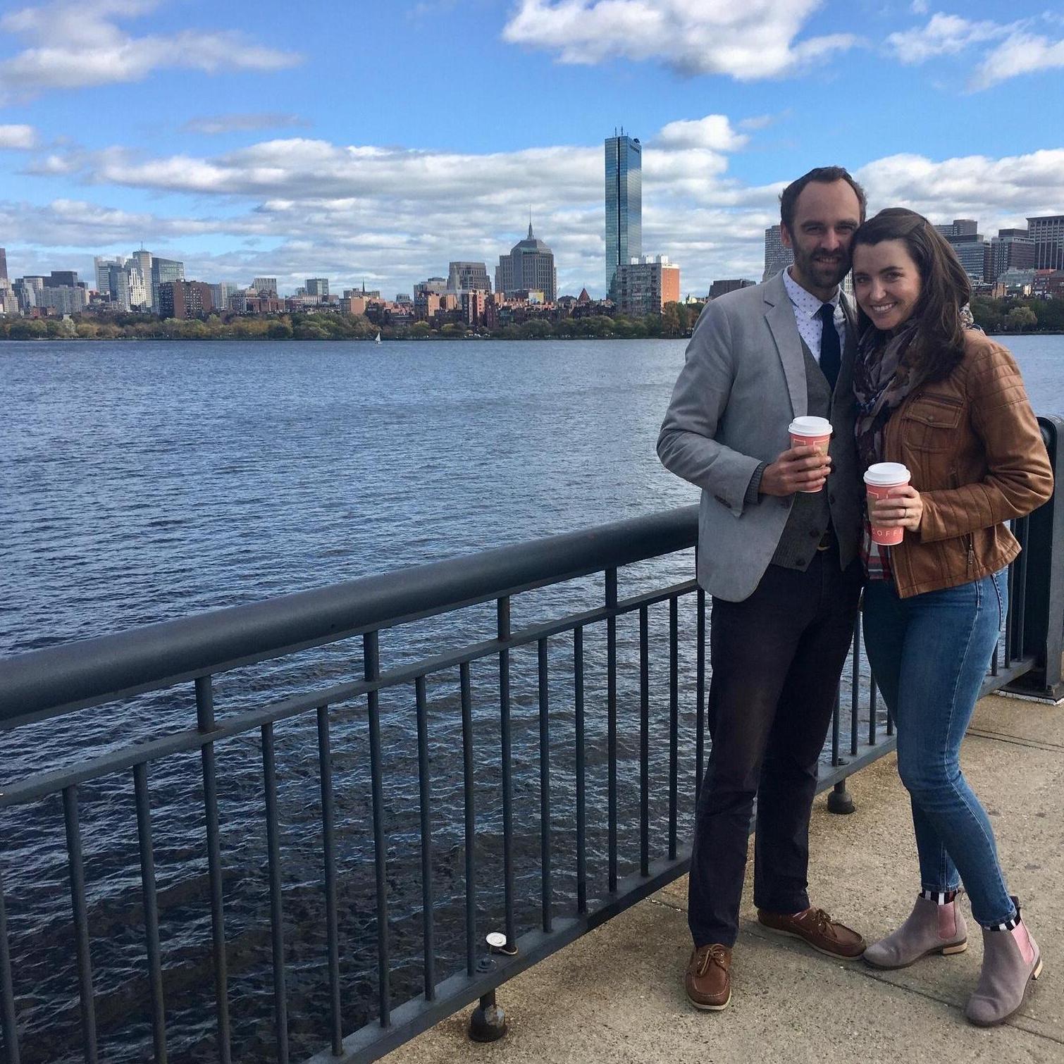 On a walk along the Charles River in Boston.