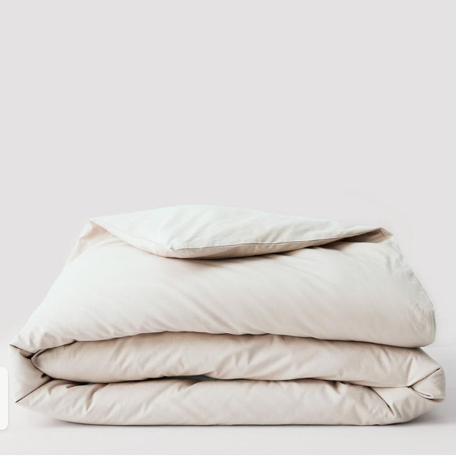 PACT Home Bone Organic Cool-Air Percale Duvet Cover FQ