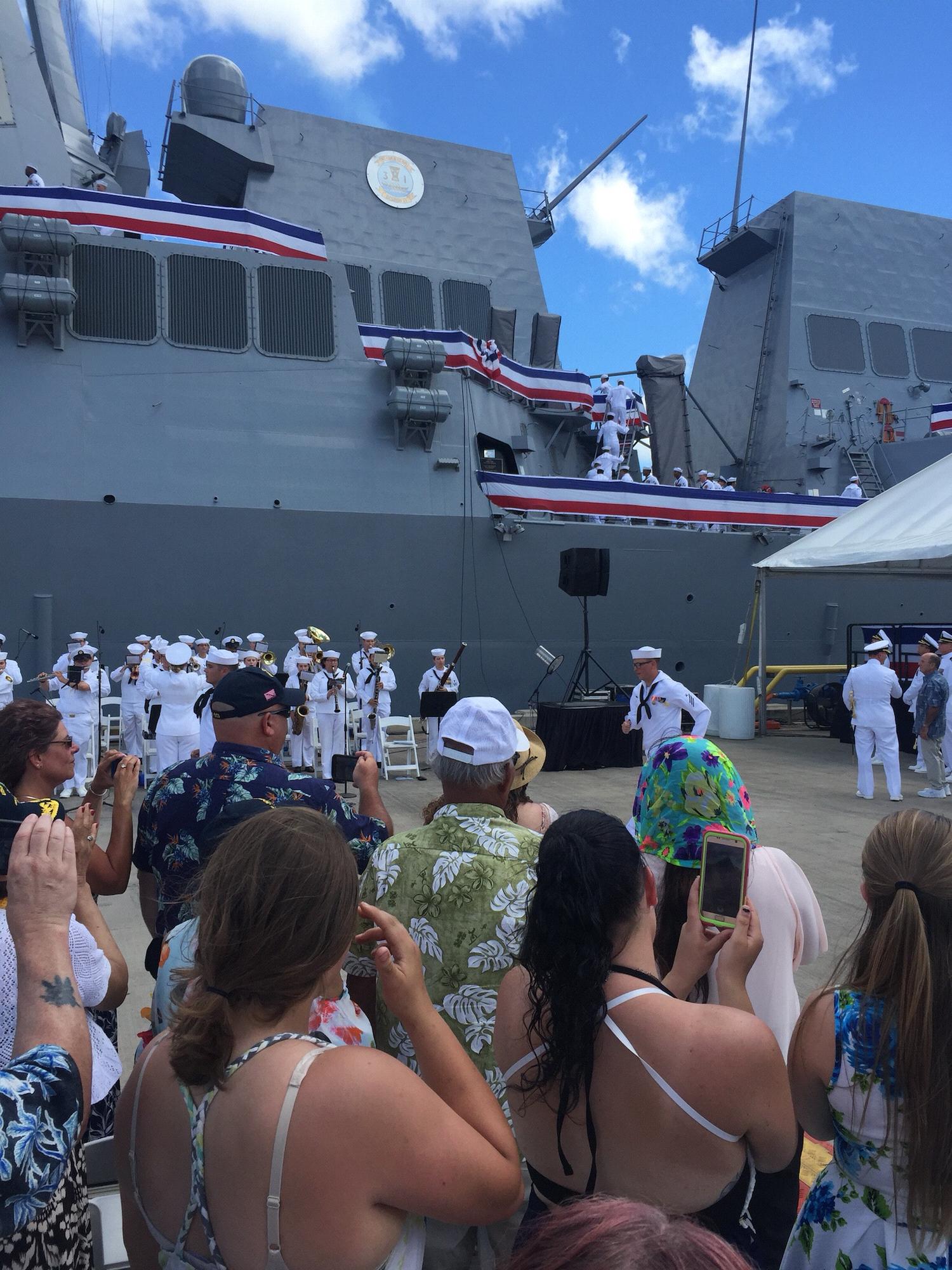 Commissioning Ceremony of the John Finn DDG 113 in Pearl Harbor in July of 2017.