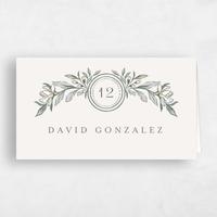 Green Wedding Place Card - Heliconia