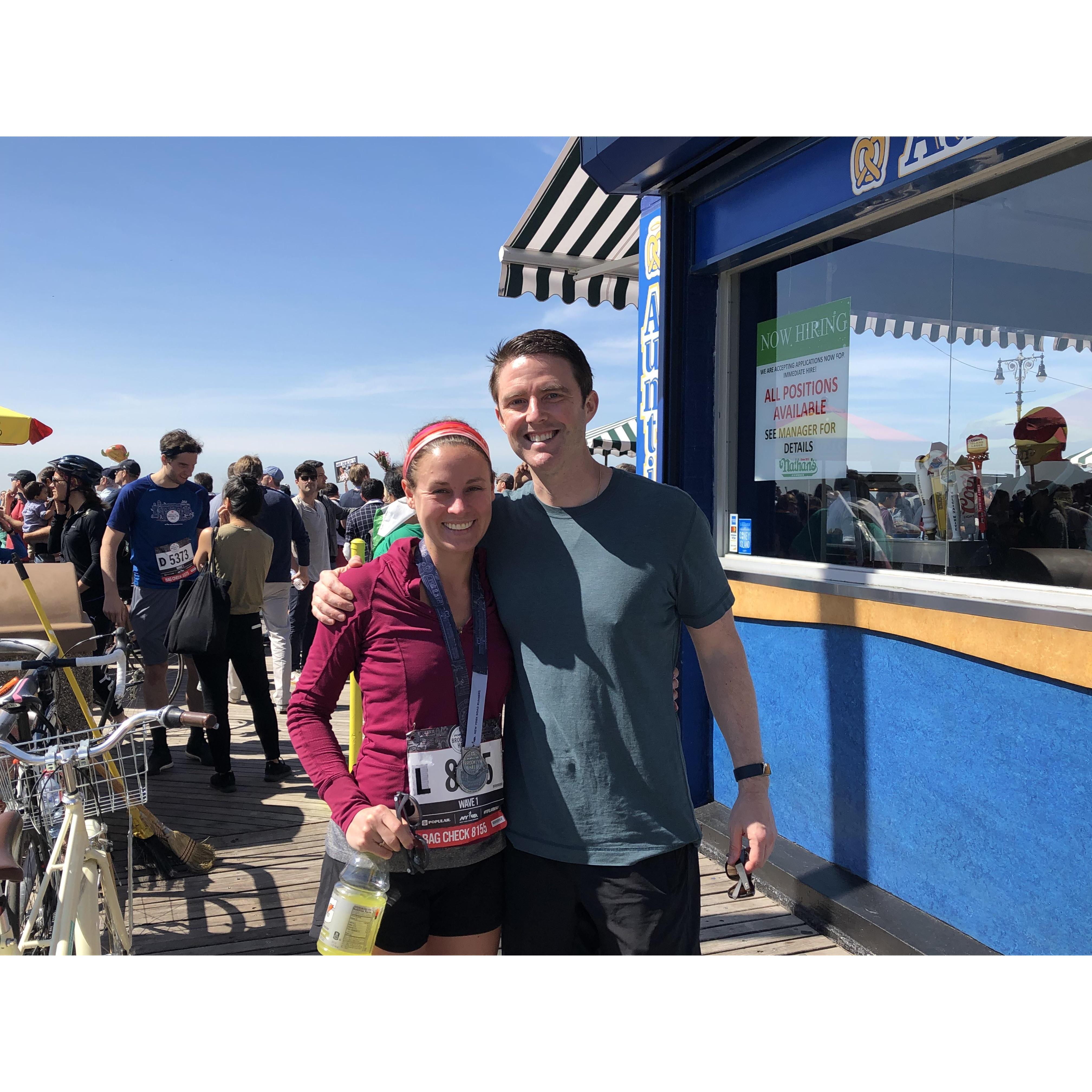 After Lindsay finished the Brooklyn Half Marathon