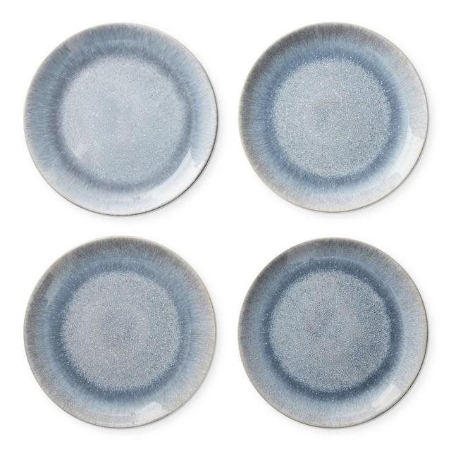 Reactive Glaze Dinner Plates, Set of 4, Light Blue