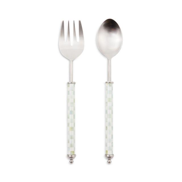 Mackenzie-Childs Sterling Check Supper Club Salad Serving Set
