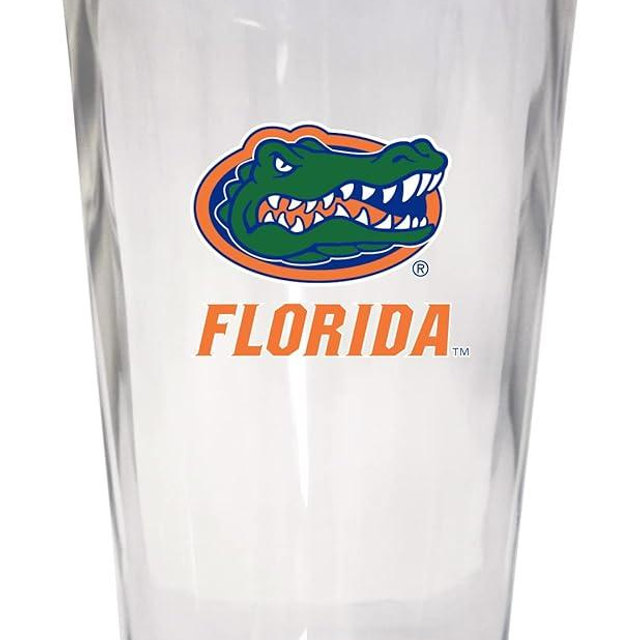 R and R Imports Florida Gators 16 oz Pint Glass Officially Licensed Collegiate Product 2-Pack