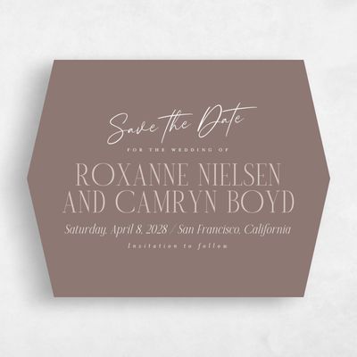 Brown Diamond Wedding Save the Date - Kosrae Landscape