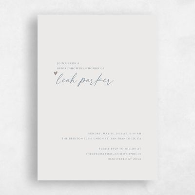 Beige Wedding Wedding Shower Invitation - Marley Classic