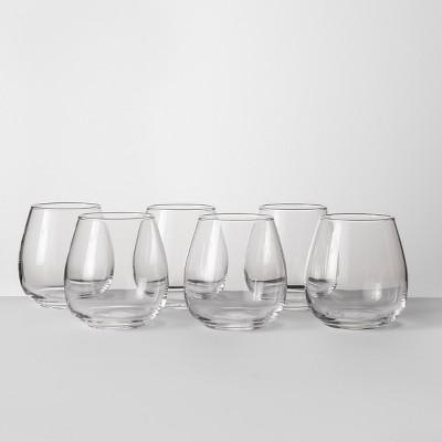 16oz 6pk Glass Stackable Stemless Wine Glasses - Made By Design™