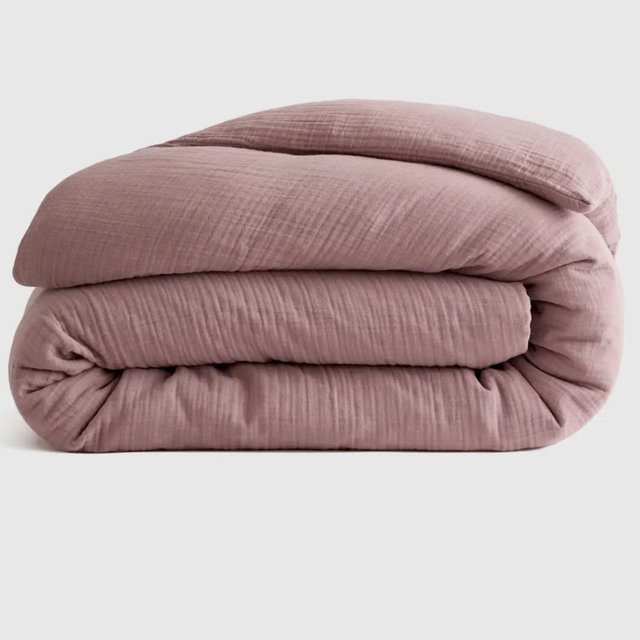Organic Airy Gauze Duvet Cover - Fig, King/Cal King