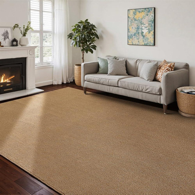 CHAMPLANT Washable Area Rug 8x10 Feet Brown Non Slip Living Room Kitchen Rugs Indoor Entryway Rug Floor Carpet for Dining Living Room Bedroom