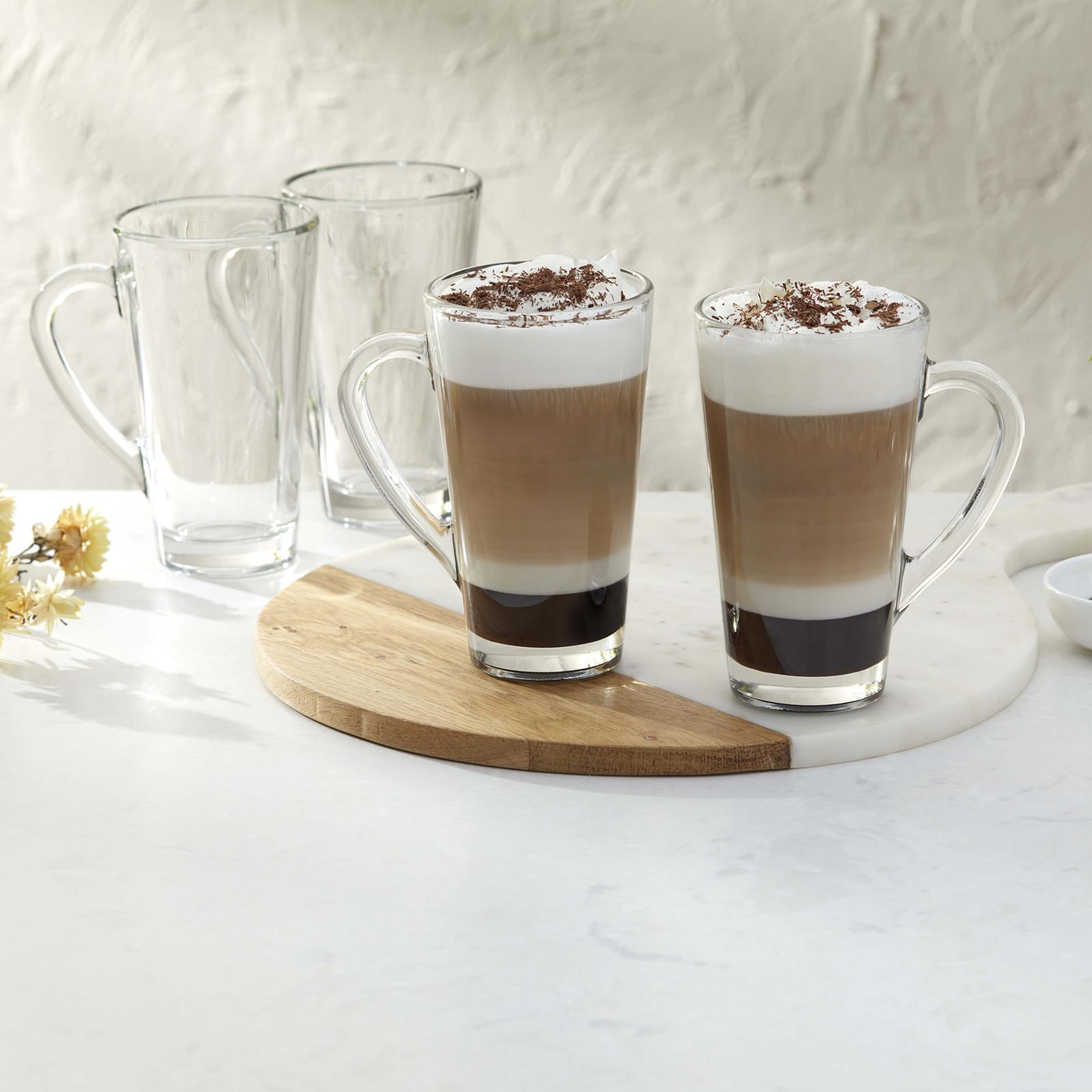 Coffee/ Cappuccino Sleek Clear Glass Mugs by Libbey Glass 