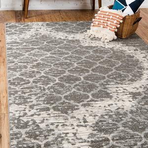 A2Z Rug - Modern Contemporary Abstract Area Rugs Light Gray 4' x 6' Trellis rug