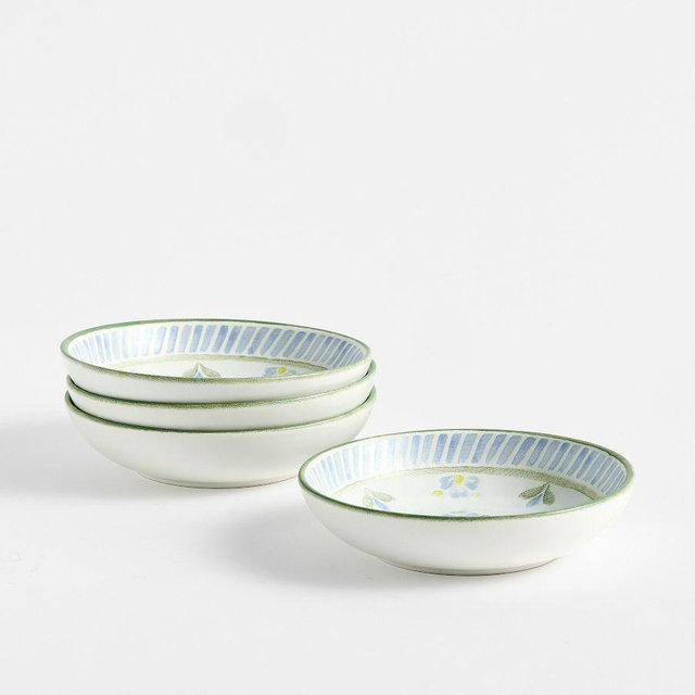 Chambray Tile Stoneware Dip Bowls, Set of 4 - Multi