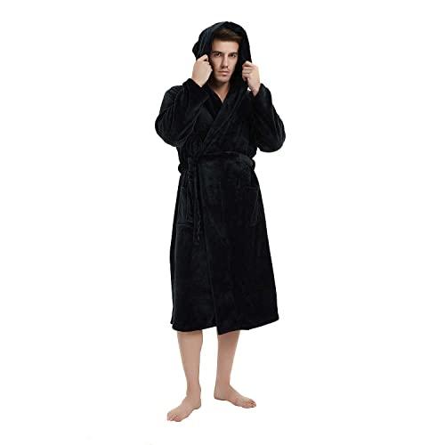 U2SKIIN Mens Fleece Robe Plush Collar Shawl Bathrobe