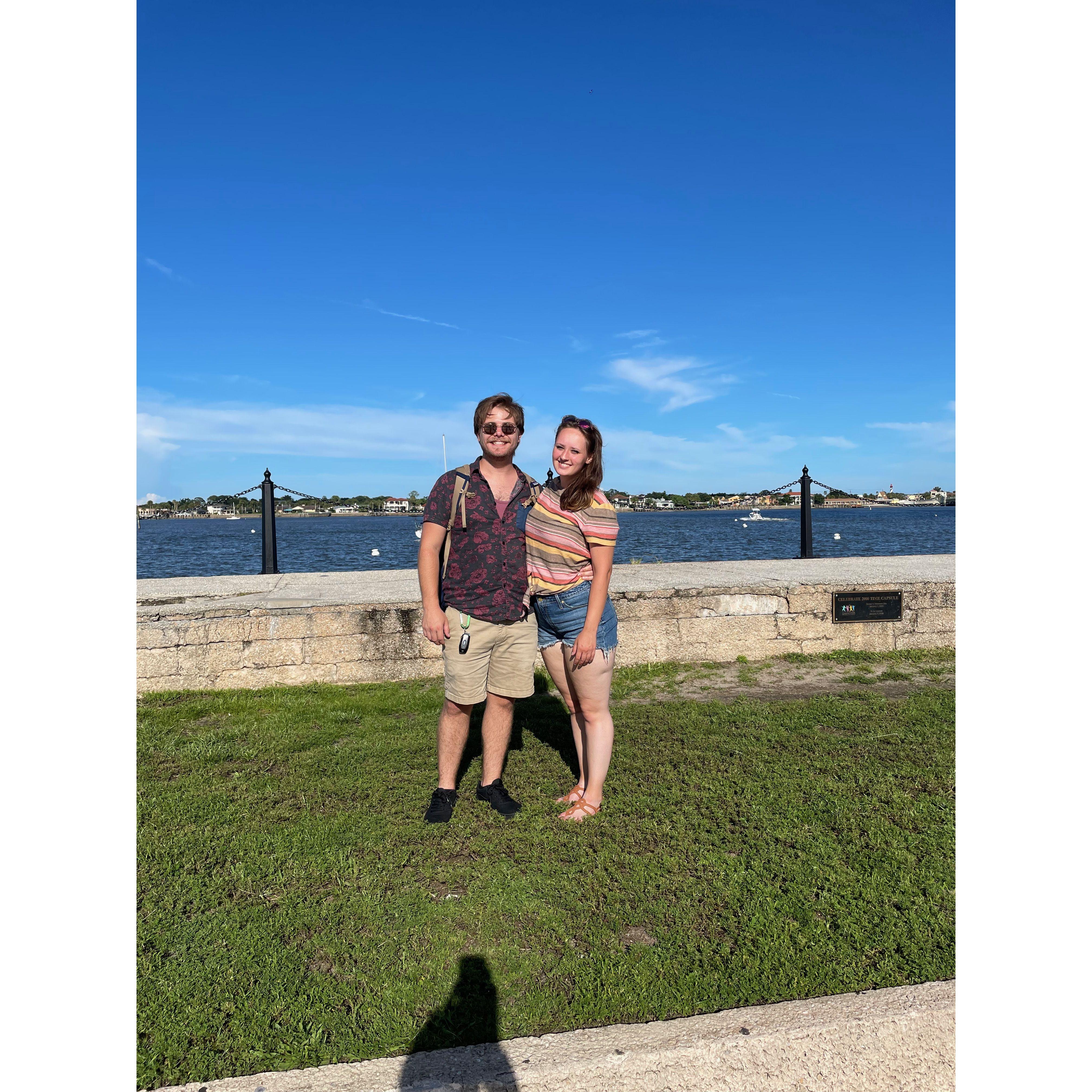 This photo was taken right before Anthony proposed on the St. Augustine Pier! Krysia had NO IDEA what was coming!