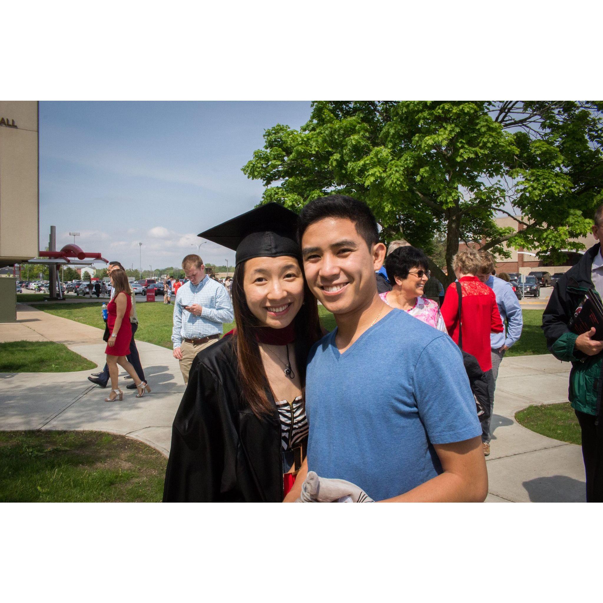 Illinois State University, hurray at Vivian's Master's program graduation