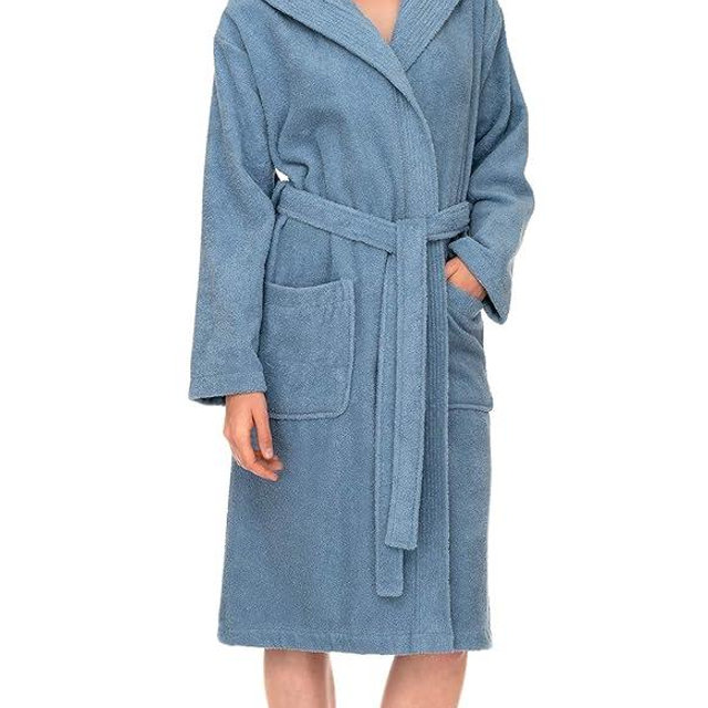 TowelSelections Womens Hooded Robe Cotton Soft Towel Bathrobe Terry Cloth Shower Bath Robes for Women XS to 3X