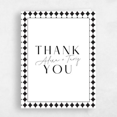 White Wedding Thank You - Raven Portrait