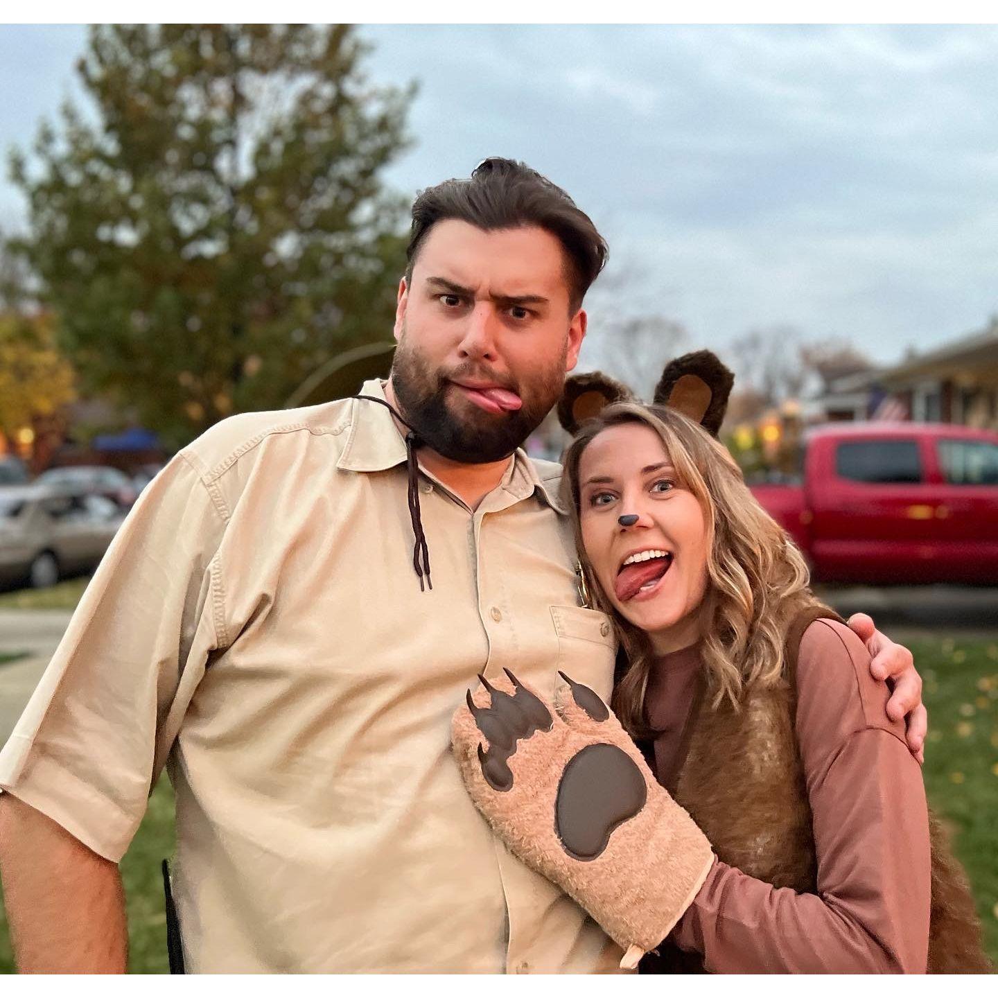 Halloween at Uncle Matt's as a Bear and Park Ranger - October 2022