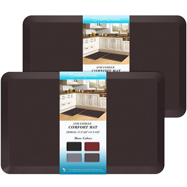 KITCHEN MAT Cushioned Comfort Anti-Fatigue Rug Memory Foam Black 2ct  KITCHEN MAT