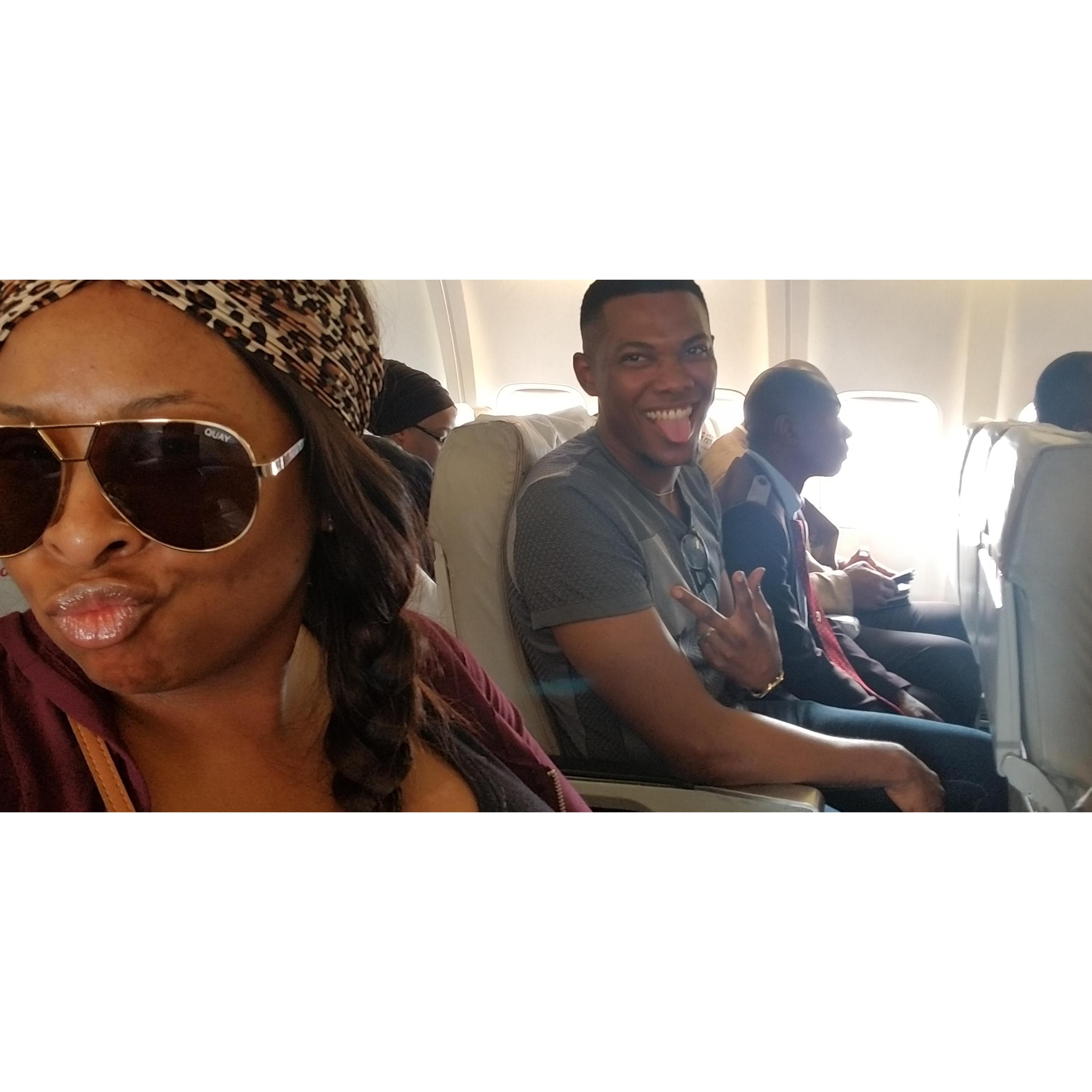 Traveling to vist Ebuka's family.