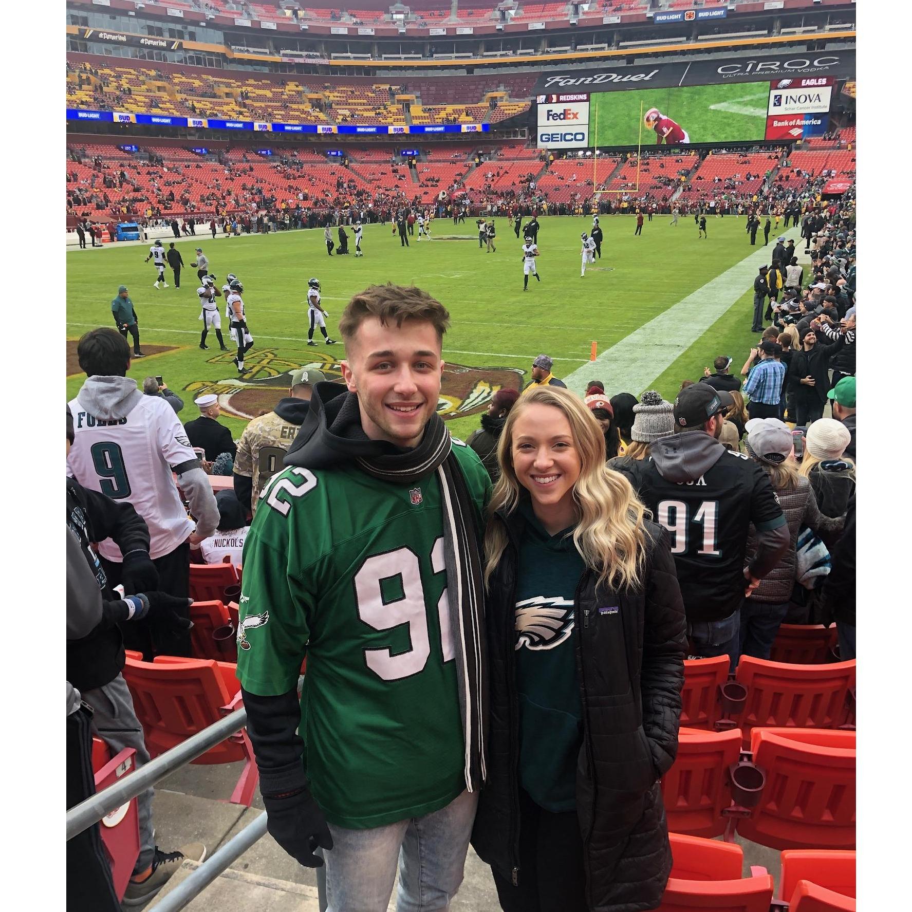 Sam's first Eagles game!