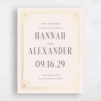 Beige Wedding Save the Date - Amber Portrait Foil