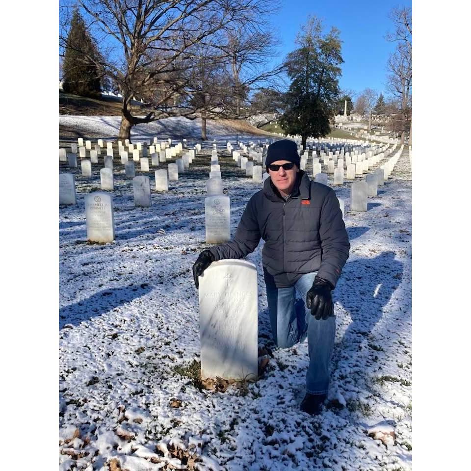 Jeff visiting my mom at Arlington National Cemetery. I fell in love with him when he kissed her headstone and said, "Nice to meet you."