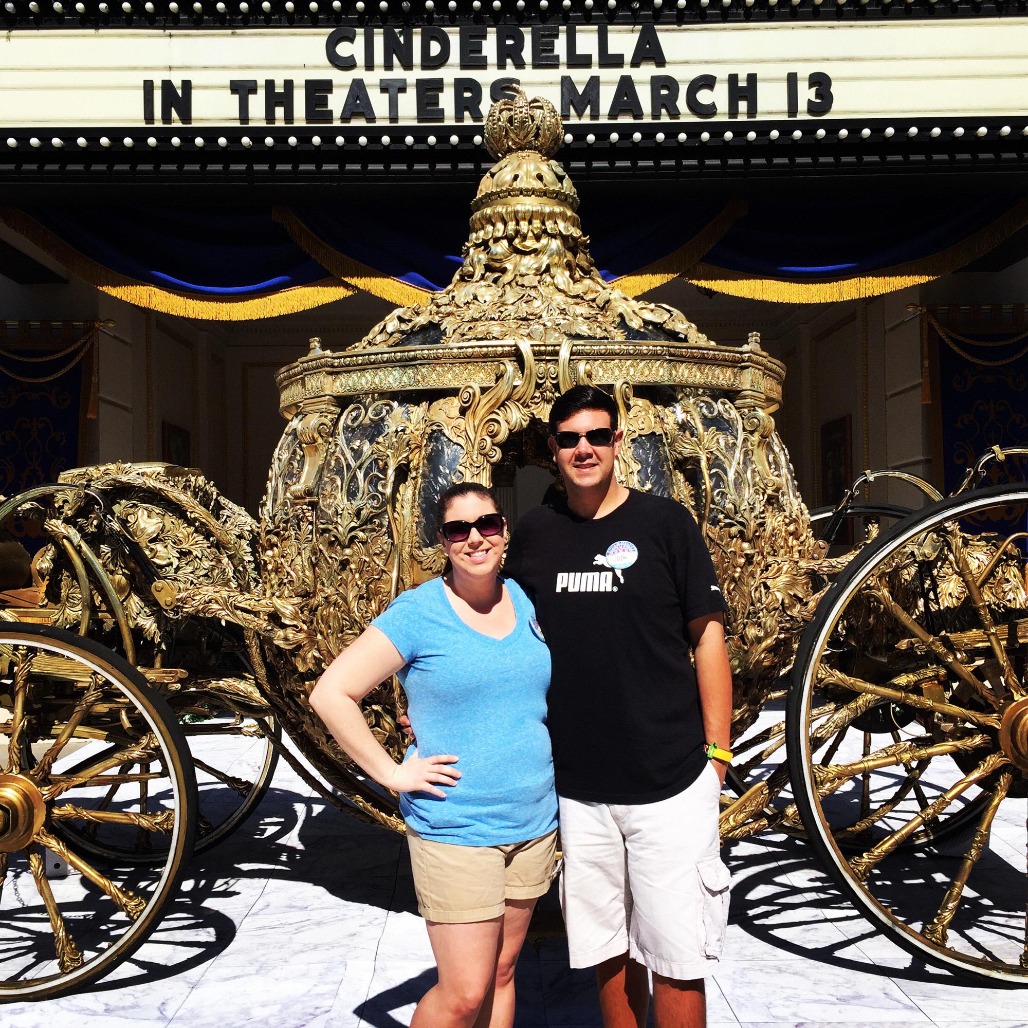 At Hollywood Studios. This was the actual carriage used in the live-action Cinderella movie!