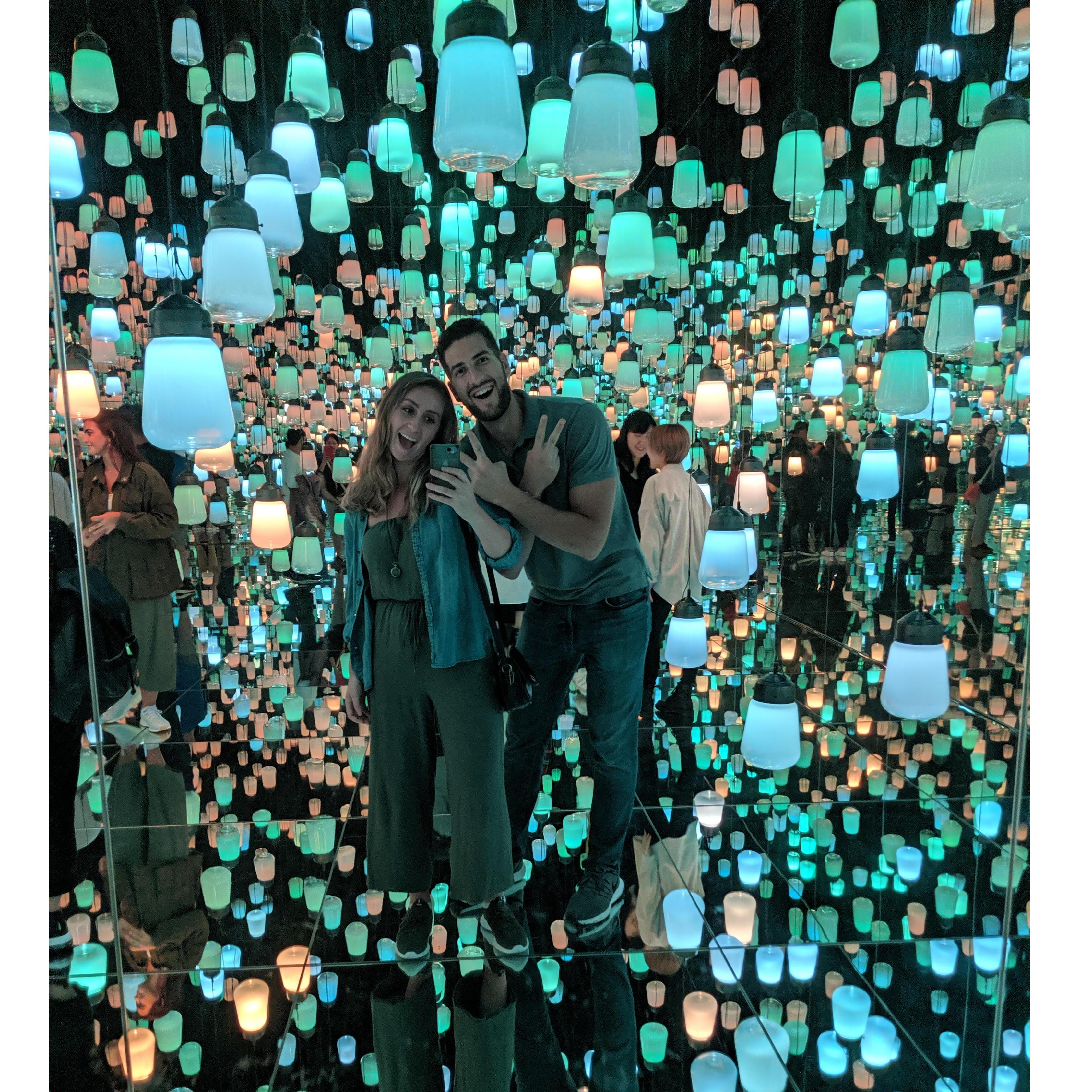 Snapping pictures at an immersive art museum in Tokyo. Oct 2019