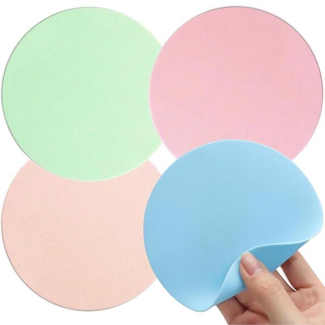 Heartfeltyire Rubber Jar Opener Gripper Pad Set Gadgets 4pcs Round Multi Function Can Silicone Easy Opening Bottle Lid Heat Insulated Non Slip for Seniors Arthritis Weak Hands Kitchen Coasters Tool