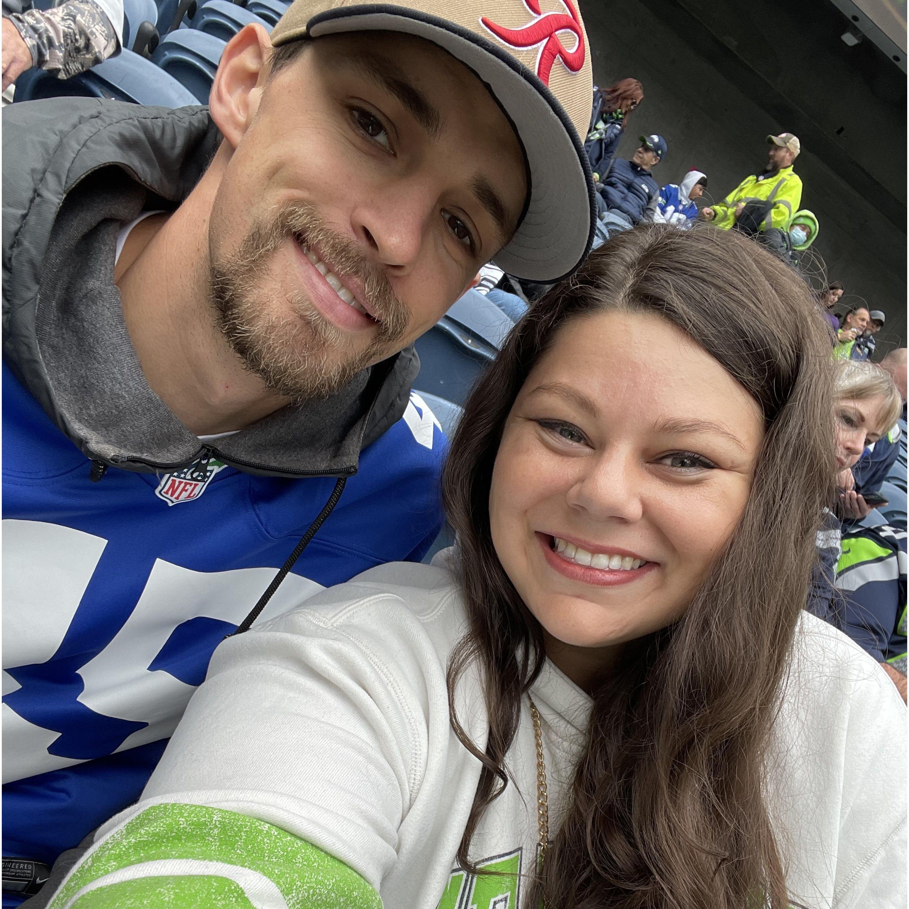 One of MANY Seahwaks games! Fun fact as a teenager I (Lyndsey) started watching the Seahawks because I had a crush on some boy who would always ask me if I was watching the game.