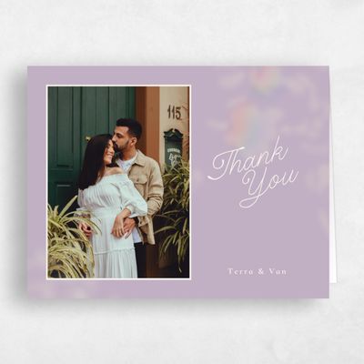 Lilac, Purple Wedding Thank You - Ola Photo