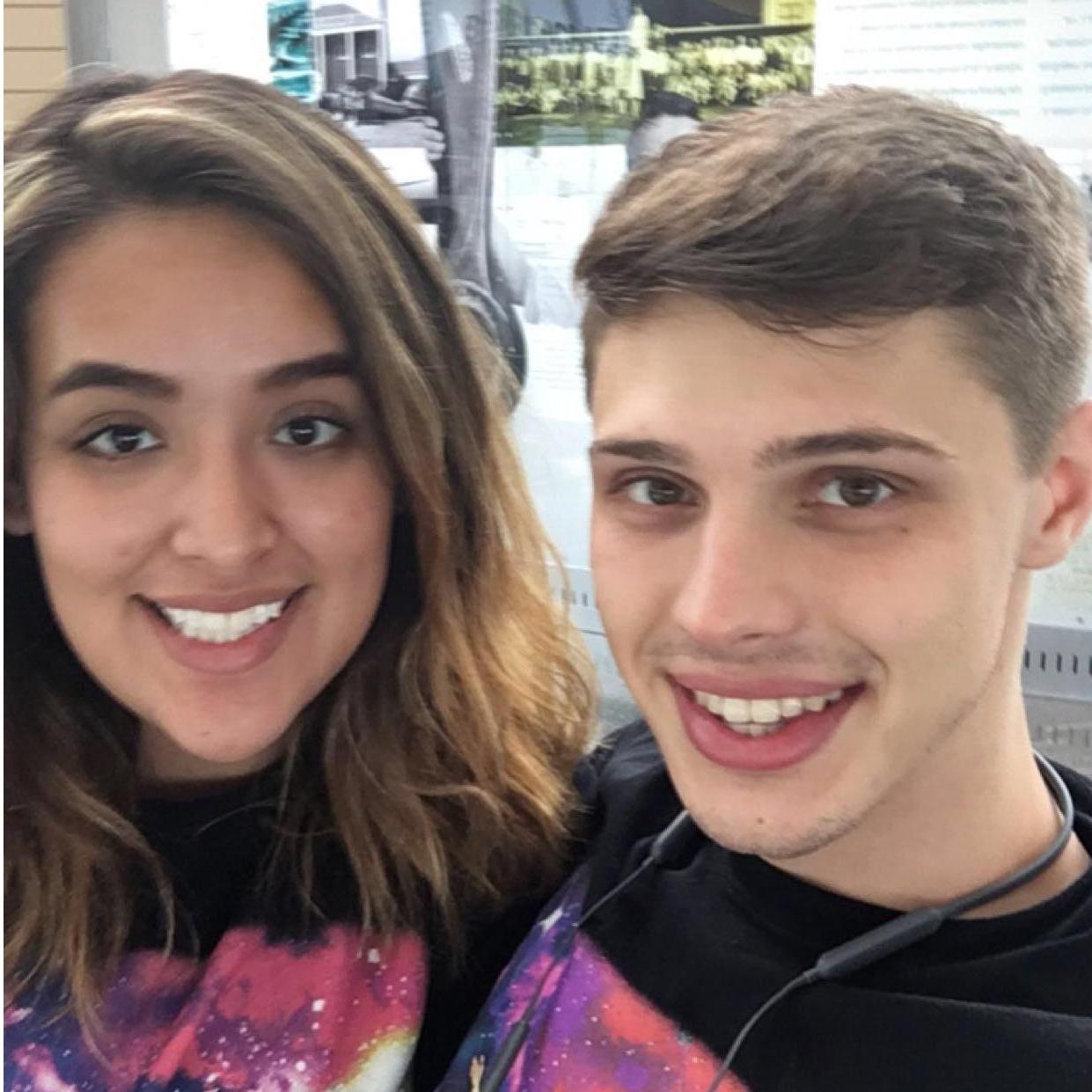 Us at the airport before I went home to Kansas for the summer.