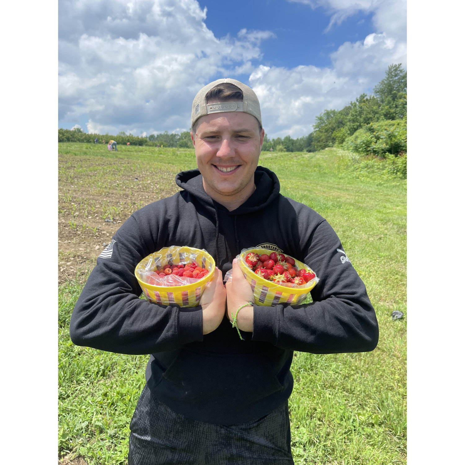 We picked our own strawberries and raspberries!