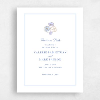 Blue Wedding Save the Date - Colombe Portrait