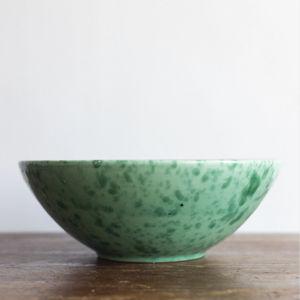 Ceramic Splatter Large Serving Bowl - Light Green