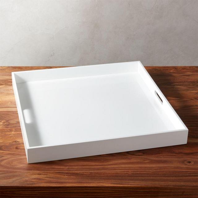 Hi-Gloss Extra Large Square White Tray