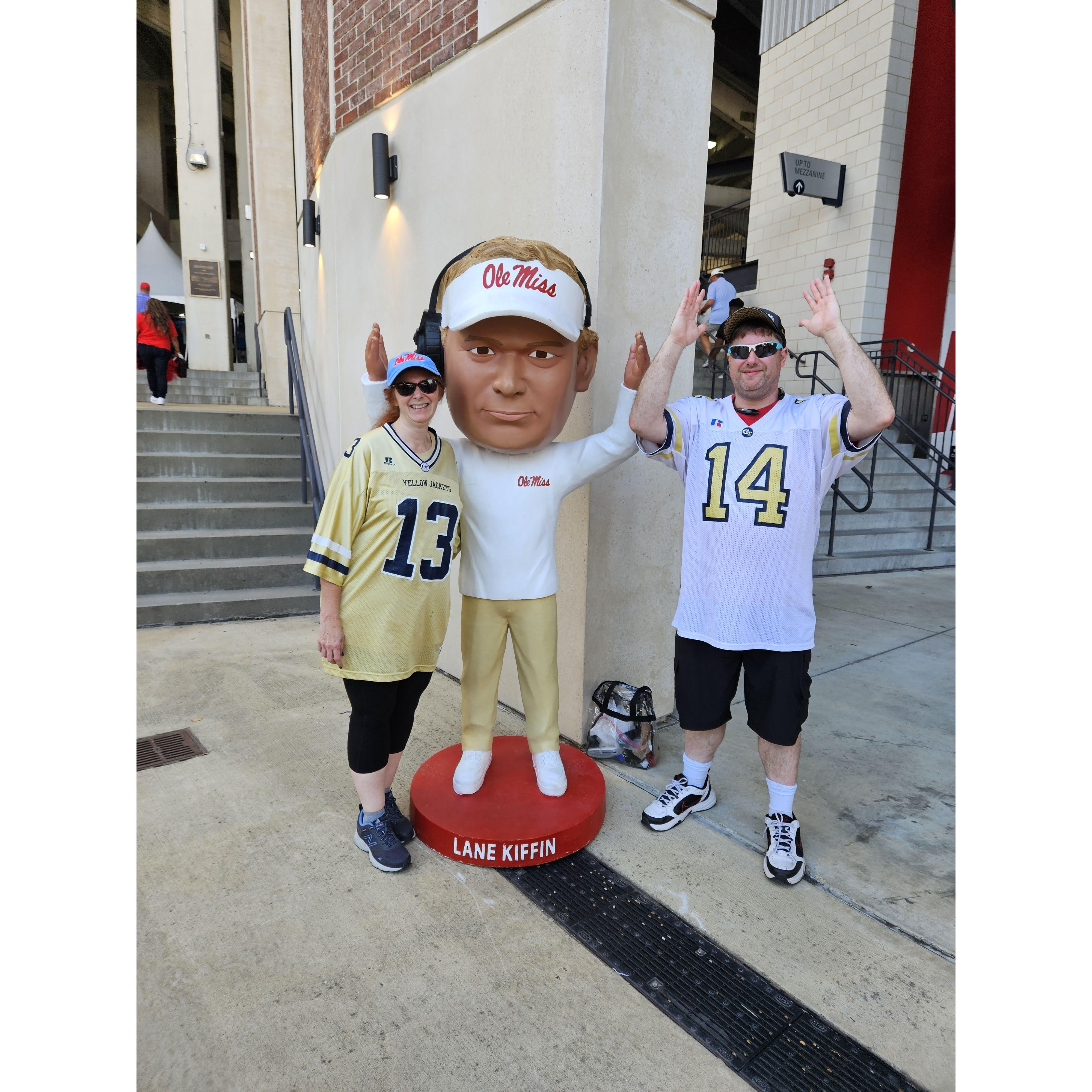 He really loves me! Wearing GT jersey at Ole Miss