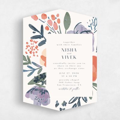 Beige Diamond Wedding Invitation - Colletta Classic