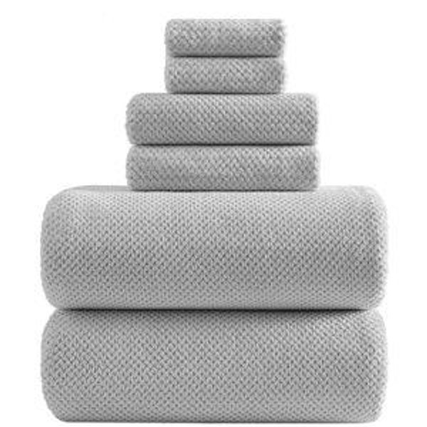 YTYC Towels, 39x78 Inch Oversized Bath Sheets for Adults Luxury Extra Large Bath Towels Sets of 6 Super Soft Shower Towels for Bathroom Microfiber 80% Polyester(Silver Grey,6 Piece)