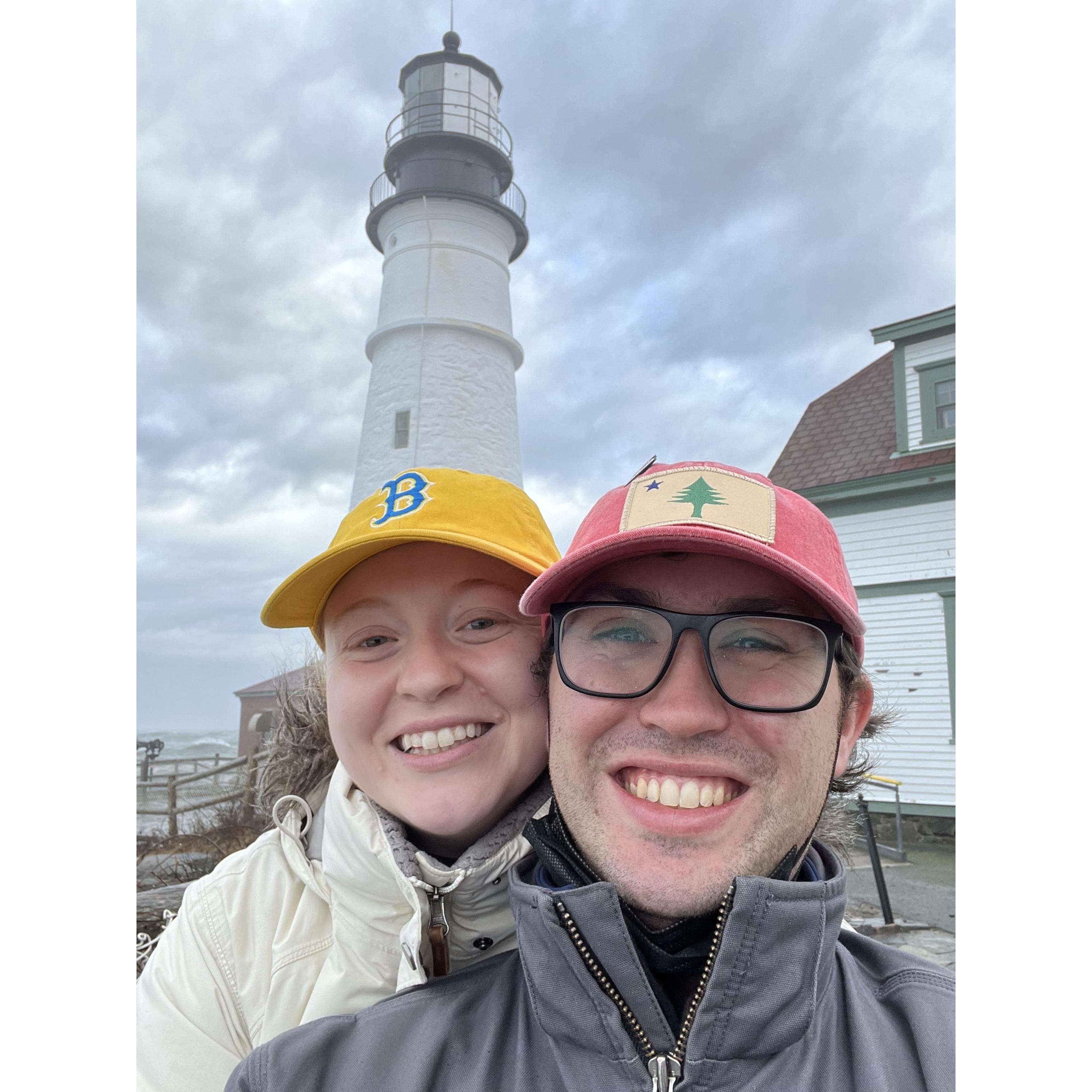 A fun weekend in Portland, Maine - this picture at the famous "Head Light" in January 2022