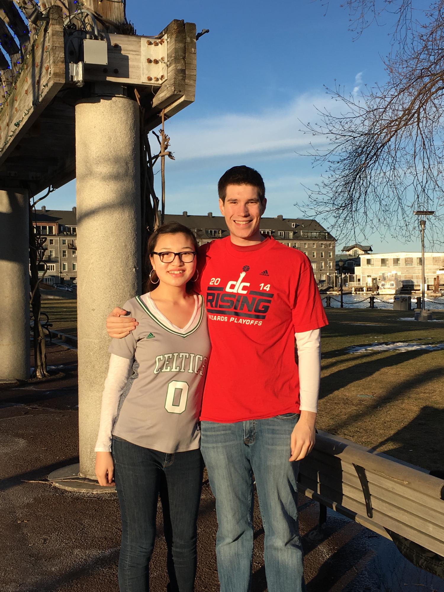 Photo taken before our first basketball game together with the Washington Wizards playing the Boston Celtics