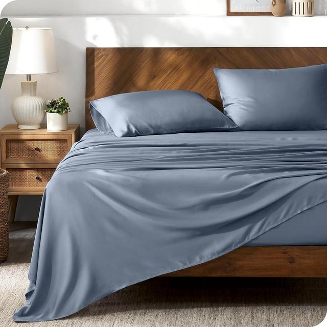 Bare Home Lyocell Tencel Sheet Set - King Size - 4 Piece Set - Derived from Eucalyptus - All-Season - Ultra Soft - Deep Pocket (King, Indigo)