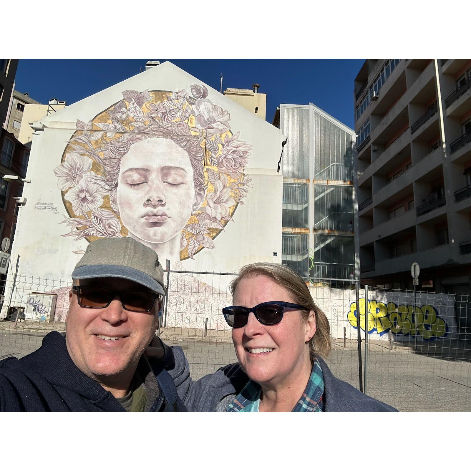 Exploring street art in Portugal.