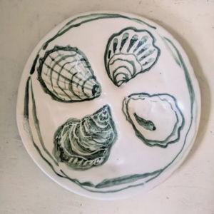 Small Oyster Plate - Green