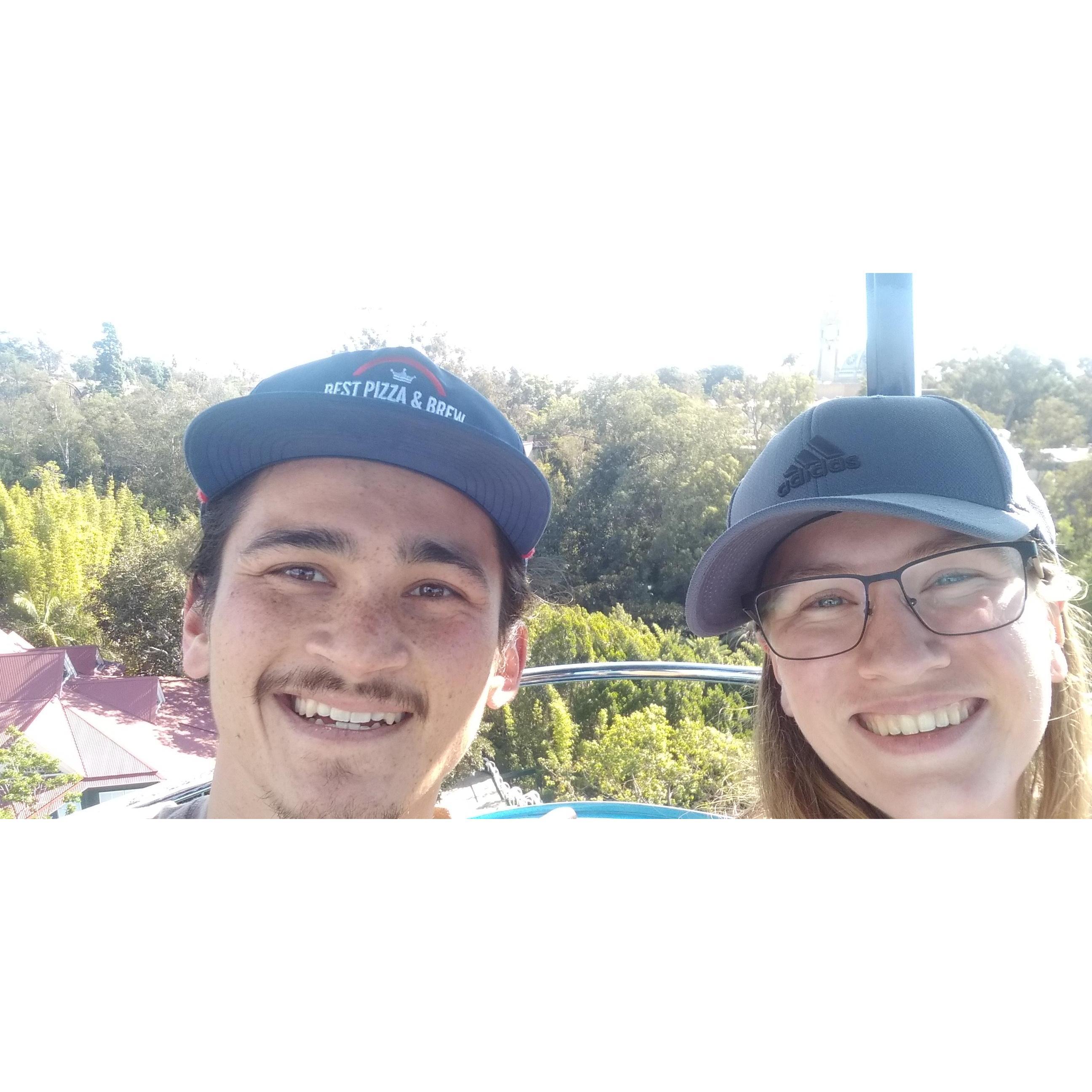 On the gondola at the San Diego Zoo!