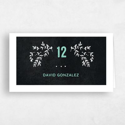 Darkest Navy, Black Wedding Place Card - Humboldt